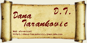 Dana Taranković vizit kartica
